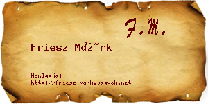 Friesz Márk névjegykártya
