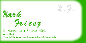 mark friesz business card