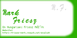 mark friesz business card